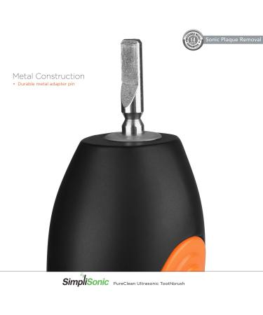SimpliSonic Ultrasonic Rechargeable Electric Toothbrush Premium Package with 12 Heads (Black) - Best Deals Online - Buy Online on GoSupps.com