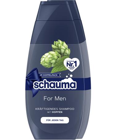 Schwarzkopf Schauma Men's Shampoo (2 x 400 ml) - Fortifying shampoo for men - For strengthened hair and nourishes the hair structure - Perfect for normal hair
