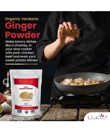 Organic Verdana Ginger Root Powder 1 Lb - USDA Kosher & Non-GMO - Fine Ground, High Purity, Gluten-Free, Keto Friendly - Buy Online on GoSupps.com
