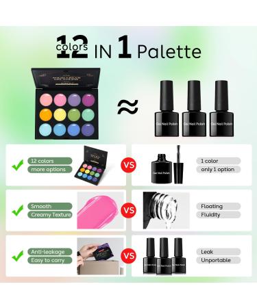 AIMEILI Solid Cream Gel Nail Polish 12 Colors Solid Gel Polish Palette Neutral Nude Brown Pink White Pudding Gel Set UV LED Soak Off Art Kit Manicure DIY at Home Kit19 GTKIT019 - Buy Online on GoSupps.com