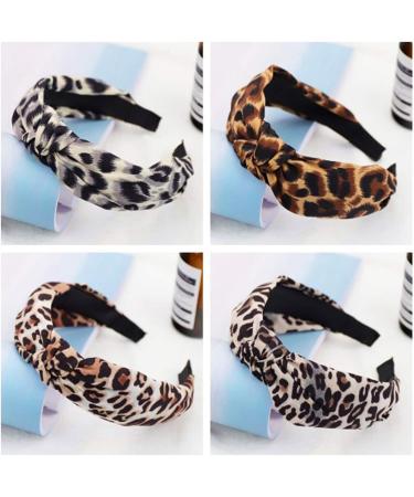 4-Pack Leopard Hair Bands & Headbands for Women - Stylish Wide Leopard Pattern Hair Accessories - Buy Online on GoSupps.com
