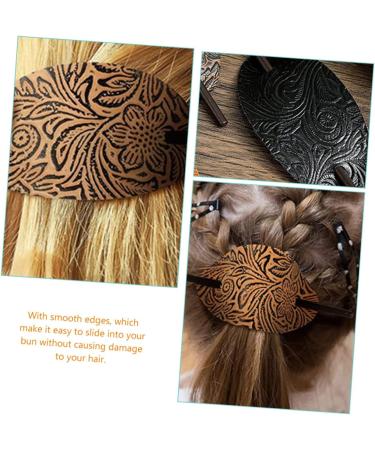 FRCOLOR Womens Hair Clips Hairpin stick ponytail holder barrettes for women bun holder clips for girls clips simple stick Miss Classical leather Hair Stick Pin - Buy Online on GoSupps.com