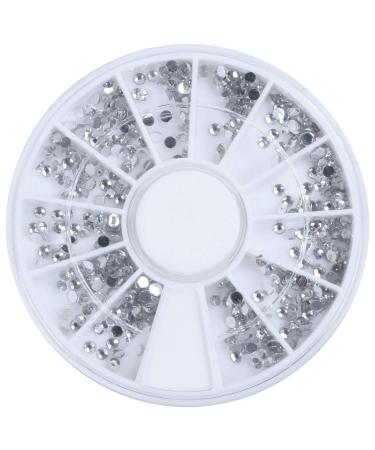 Jalzdieod 3000 Pcs Crystal Glitter Rhinestone Nail Art Tips Decoration 2mm+Wheel Beauty