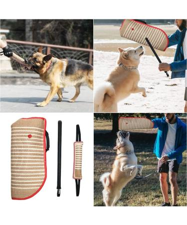 Dog Bite Training Set - Dog Bite Sleeve Dog Bite Pillow Tug Toy Dog Training Stick - Professional Training Equipment for Training Biting Interactive Fetch K9 Puppy (Transverse Stripe) Striped - Buy Online on GoSupps.com