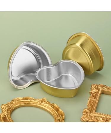 10pcs Heart Shaped Wax Melting Bowls - Gold Aluminum Foil Wax Bean for Hair Removal - Large Size Perfect for Home Use - Buy Online on GoSupps.com