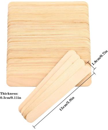 moinkerin 50 Pcs Disposable Wooden Waxing Spatulas Wax Applicator Sticks for Hair Removal Round Ended - Buy Online on GoSupps.com