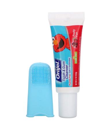 Orajel Elmo Tooth & Gum Cleanser Fluoride-Free 3-24 Months Fruity Fun 0.7 oz (19.8 g)