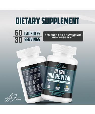 Alex Jones Naturals NAD+ Support Supplement | Ultra DNA Revival Formula | Cellular Energy & Wellness Support | Premium NMN + Resveratrol Blend | Vegan Capsules | 60 Count - Buy Online on GoSupps.com