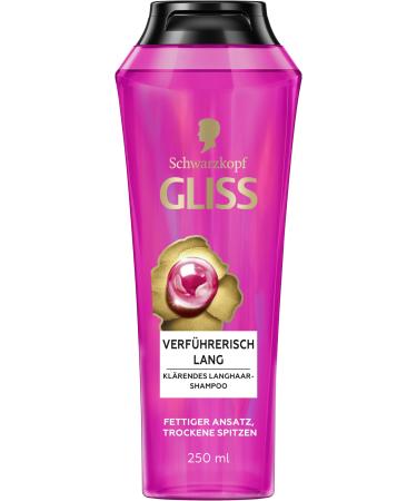 Gliss Long Seductive Shampoo (250 ml) shampoo with biotin and peony complex cares for dry ends and releases oily roots