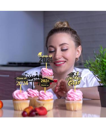Lucleag 8 Pieces Graduation Cake Decorations 2024 Graduation Cupcake Toppers Class of 2024 Cake Toppers Decorations Cake Cupcake Toppers for Graduation Party Supplies - Buy Online on GoSupps.com
