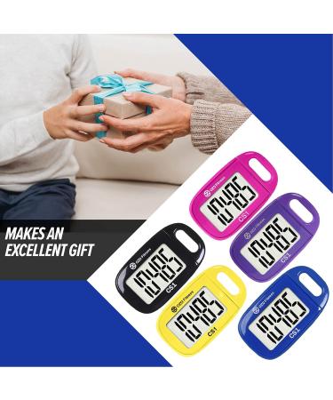 OZO Fitness CS1 Pink Easy Pedometer - Large Display Step Counter for Walking with Clip and Lanyard - Buy Online on GoSupps.com