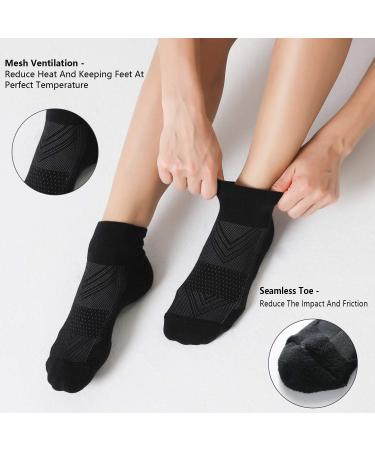 CelerSport Men's Ankle Socks 6 Pack - Cushioned Sport Athletic Running Socks, Black (Size 9-12) - Buy Online on GoSupps.com