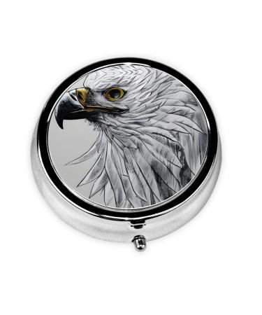 Sketching an Eagleround Pill Box 3 Compartment Round Pill Box Organizer #Portable Travel Pill Box for Traveling.