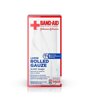 J&J Rolled Gauze 4x 2.5y Size 1ct J&J Rolled Gauze 4x 2.5yd