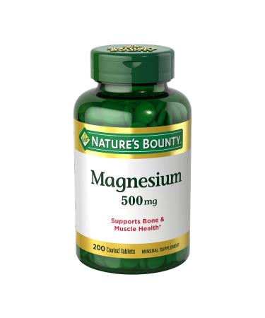 Nature's Bounty Magnesium 500 mg 200 Coated Tablets