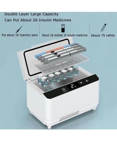 Portable High-Capacity Insulin Refrigerator Double-Layer Refrigerator Small Medical Travel Refrigerator USB Display Screen LED Travel Box Medicine Refrigerator 2- 2*battery - Buy Online on GoSupps.com