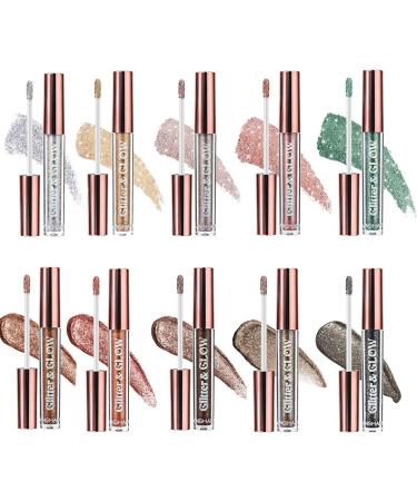 AllbestAye Glitter Liquid Eyeshadow | Long-Lasting Shimmering Waterproof Metallic Makeup | 10 Multi-Colored Shades - Buy Online on GoSupps.com