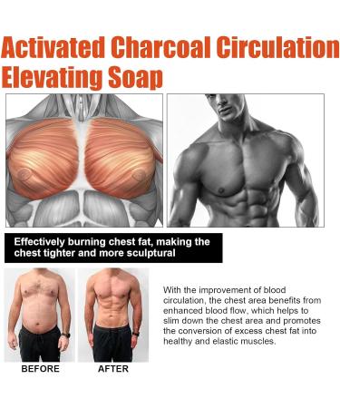Gynecomastia Reduction Soap 2 Pieces Charcoal Gynecomastia Reduction Bars Masculine Breasts Weight Loss Tightens Body Muscles Circulation-Enhancing Charcoal Soap for Men - Buy Online on GoSupps.com