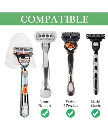 Buy Linkidea 2-Pack Razor Holder for Shower - Suction Cup Razor Hanger Compatible with Venus Platinum Fusion 5 Proshield Proglide MACH 3 Classic (White) - International Shipping Available - Buy Online on GoSupps.com