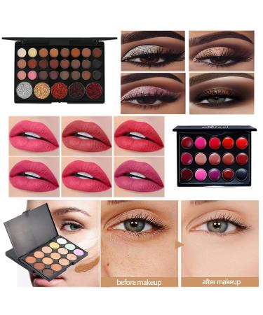 Complete Makeup Set Holiday Gift Box - Essentials Bundle with Eyeshadow, Concealer, Lipstick, Lip Gloss, Mascara, Eyeliner, Eyebrow Pencil, Lip Balm, Face Powder - Full Makeup Kit for Women - Buy Online on GoSupps.com