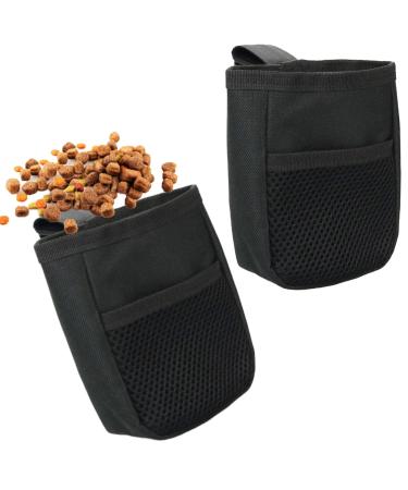 Ssiyiya 2pcs Dog Treat Pouch Dog Treat Pouches for Training Dog Treat Bags Waterproof Dog Walking Bag Hands Free Dog Training Pouch Bag for Walking Pet Puppy Use(Black)