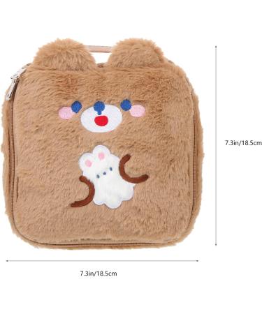 Period Bag - Menstrual Cup Holder & Nursing Pad Storage Pouch - Cute Cartoon Design - Travel Friendly - Brown - Buy Online on GoSupps.com