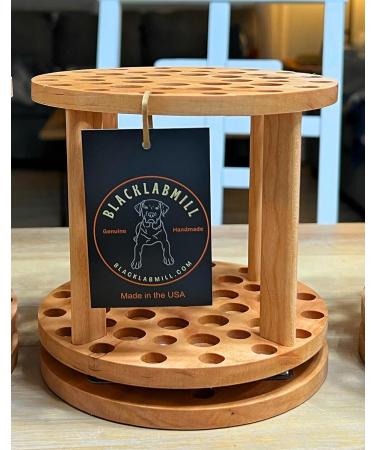 BlackLabMill Rotating Paint Brush Holder - Handmade Cherry Hardwood Organizer for Desk, Large Capacity Art Supply Organizer for Arts and Crafts - Buy Online on GoSupps.com