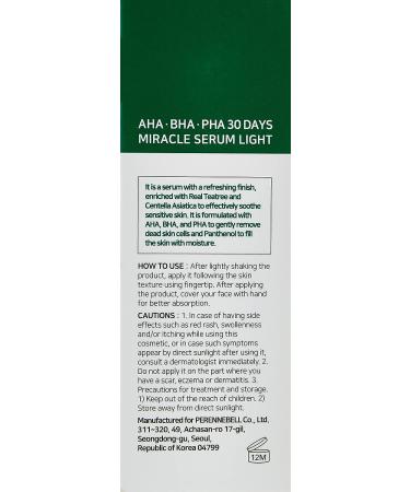 SOME BY MI AHA BHA PHA 30 Days Miracle Serum Light 50ml - Tea Tree Leaf Water - Smooth & Calming Serum for Oily Skin - Buy Online on GoSupps.com