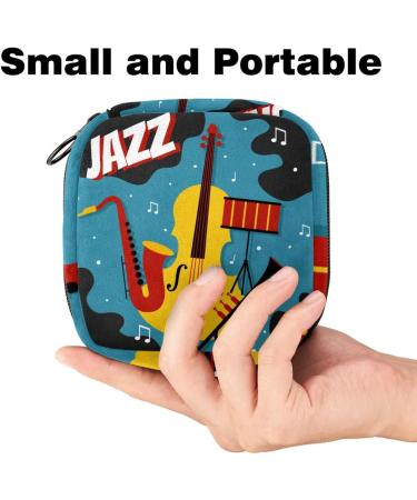 Retro Jazz Poster Women's Storage Bag - Large Menstruation Cup Period Pads & Tampons Organizer | Stylish & Functional - Buy Online on GoSupps.com