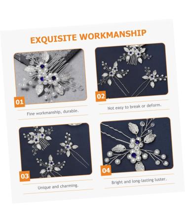 Angoily 1 Set Bridal Wedding Comb Decorative Hair Clips Bride Headpieces Wedding Headdress Bride Hair Fork Pearl Hair Comb Bridal Hair Comb Pearl Flower Banquet Hanfu Zircon - Buy Online on GoSupps.com