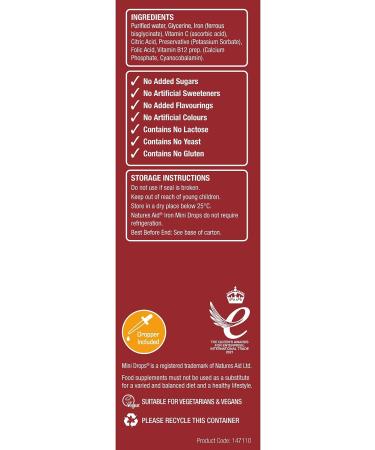 Natures Aid Mini Drops Iron Supplement - 1.69 fl oz - Buy Online on GoSupps.com