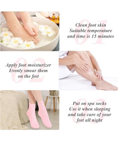 Buy 3 Pairs Aloe Moisturizing Spa Socks - Fuzzy Non-Slip Foot Care for Dry Feet & Cracked Heels | Perfect for Overnight Repair - Buy Online on GoSupps.com