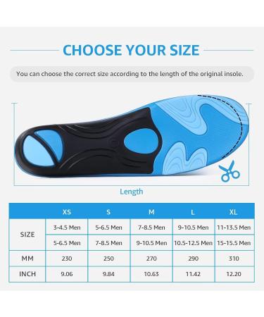3ANGNI Plantar Fasciitis Insoles for Men & Women - Arch Support Orthotics for Foot Pain Relief Flat Feet & High Arch Heavy Duty Support for All-Day Comfort (XS Sizes 3-4.5 Men / 5-6.5 Women - Buy Online on GoSupps.com