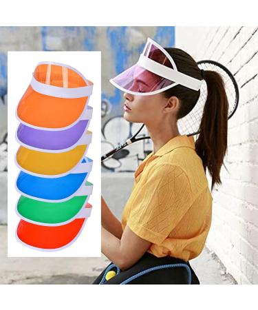 Loccy 6-Piece Unisex Solar Visor Hat | 80s Retro Transparent Sun Cover for Golf Tennis & Poker Parties - International Shipping Available - Buy Online on GoSupps.com