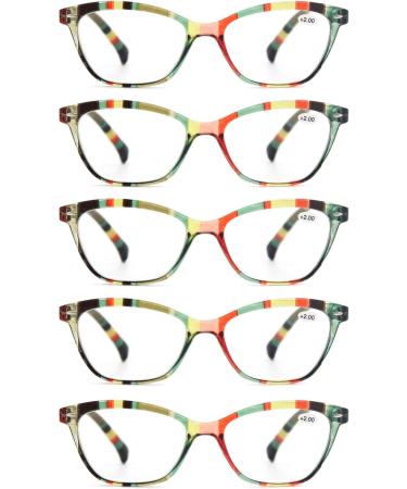 MODFANS 5 Pack Women's Reading Glasses - High Quality Comfortable Fashion +1.00 Super Reading Aid - Buy Online on GoSupps.com