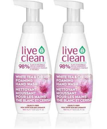 Live Clean White Tea & Cherry Foaming Hand Soap 13.5 Fl Oz (Pack of 2)