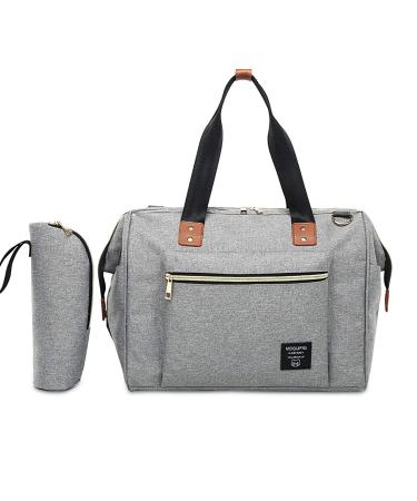 SONARIN Baby Nappy Changing Bag with Insulated Pocket Satchel Waterproof Large Capacity Stylish and Durable Light Gray