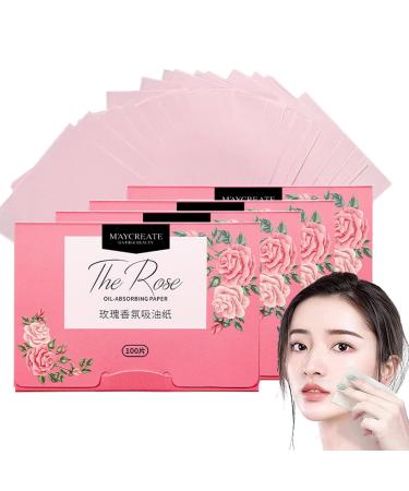 4 Packungen Gesichts-L schpapier Gr ntee labsorbierende Bl tter f r M nner Frauen 400 St ck Gesichts l Blotting Paper Gesicht Blotting-Papiere Face Oil Blotting Papers l-L schpapier Rose