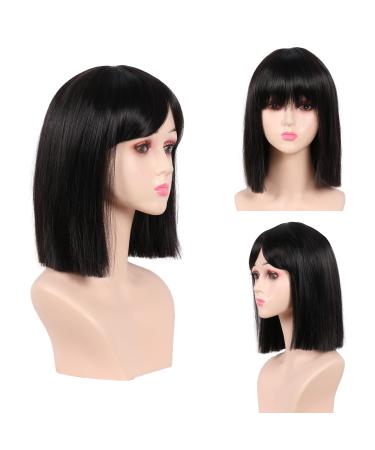 Meiriyfa black short bob wig with pony for women especially bob hair wig synthetic full wig for daily use party cosplay halloween 30cm - Buy Online on GoSupps.com