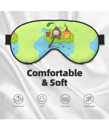 Buy Sunflower Seeds Fishing Eye Mask - Unisex Adjustable Blackout Sleep Mask for Travel Yoga & Office Naps - Buy Online on GoSupps.com