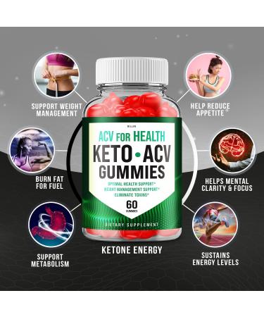 2 Pack ACV for Health Keto Gummies - Apple Cider Vinegar Gummy Bears Dietary Supplement (120 Gummies) - Buy Online on GoSupps.com