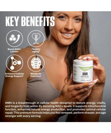 NutraBio NMN - NAD Supplement Longevity Support Boost NAD Levels Increase Cellular Energy Brain Health Healthy Aging- 120 Servings 120 Servings (Pack of 1) - Buy Online on GoSupps.com