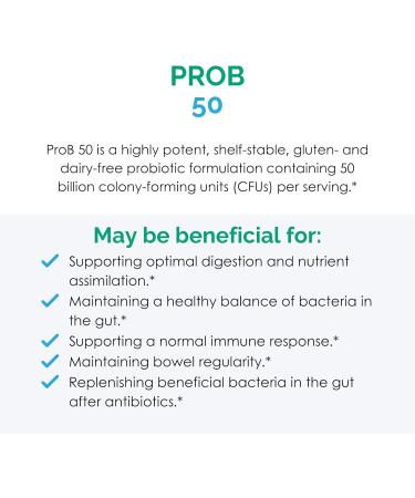 Rootcology by Dr. Izabella Wentz | ProB 50 | 18 Shelf-Stable Probiotic Strains to Support Gut Health and Maintain Bowel Regularity with Bifidobacterium, Lactobacillus and More | 30 Vegetarian Capsules - Buy Online on GoSupps.com