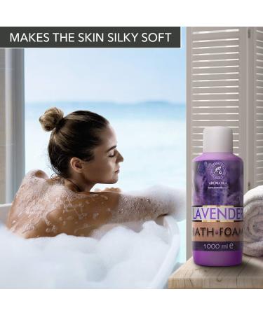 Lavender Bath Foam 1000ml - Aromatherapy for Good Sleep and Relaxation - Bubble Bath with Lavender Essential Oil for Wellness and Beauty - Spa Experience at Home - 1L Pack - Buy Online on GoSupps.com