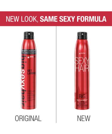 SexyHair Big Get Layered Flash Dry Thickening Hairspray 8 Oz - Buildable Texture, Volume, and Shine | 72-Hour Humidity Resistance - Buy Online on GoSupps.com