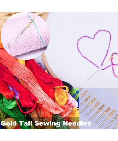 Self-Threading Needles  Needle Threader with Needle case Carving Plum Blossom Pattern  Golden  12 Pack plum blossom - Side Thread small - Buy Online on GoSupps.com