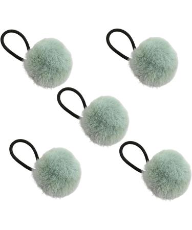 Hair Rope for Girls | Women's Ponytail Furry Ball Hairband - Chic Pompom Hair Rope for Ponytail Fashionable Girls Hair Accessories for Daughter Sister Green - Buy Online on GoSupps.com