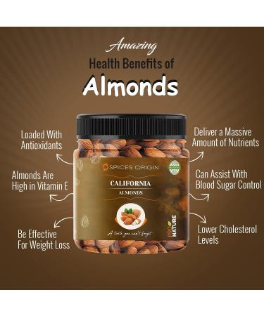 Spices Origin 100% Natural Premium Fresh Californian Almonds | Badam Giri | 250g_Packing May Vary - Buy Online on GoSupps.com