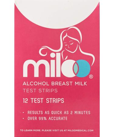 Breastmilk Alcohol Test Strips for Breastfeeding Moms 12 Strips - Quick Result Reliable Breastmilk Tests for The Presence of Alcohol in Breast Milk with Graded Results by Miloo