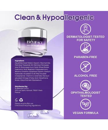 Eye Cream Anti Aging for Wrinkles with Peptide & Hyaluronic Acid for Fine Lines Brightening Eye Moisturizer Cream for Women to Reduce Dark Circle with Niacinamide Paraben Free 1.0 OZ (30g) 0.68 Ounce (Pack of 1) Purple - Buy Online on GoSupps.com